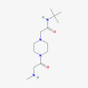 molecular formula C13H26N4O2 B13223362 N-Tert-butyl-2-{4-[2-(methylamino)acetyl]piperazin-1-YL}acetamide 