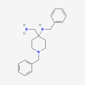 molecular formula C20H27N3 B1322340 4-(aminomethyl)-N,1-dibenzylpiperidin-4-amine 