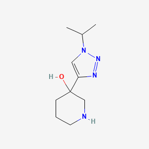 molecular formula C10H18N4O B13223461 3-[1-(Propan-2-yl)-1H-1,2,3-triazol-4-yl]piperidin-3-ol 