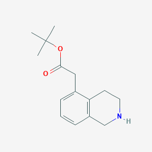 molecular formula C15H21NO2 B13223497 tert-Butyl 2-(1,2,3,4-tetrahydroisoquinolin-5-yl)acetate 