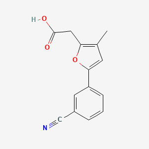 2-[5-(3-Cyanophenyl)-3-methylfuran-2-yl]acetic acid