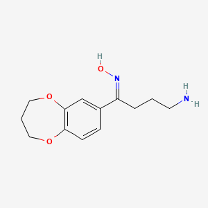 molecular formula C13H18N2O3 B13223513 N-[4-amino-1-(3,4-dihydro-2H-1,5-benzodioxepin-7-yl)butylidene]hydroxylamine 