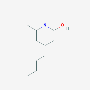 molecular formula C11H23NO B13223518 4-Butyl-1,6-dimethylpiperidin-2-ol 