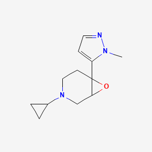 molecular formula C12H17N3O B13223524 3-Cyclopropyl-6-(1-methyl-1H-pyrazol-5-yl)-7-oxa-3-azabicyclo[4.1.0]heptane 