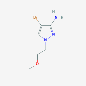 molecular formula C6H10BrN3O B13223532 4-Bromo-1-(2-methoxyethyl)-1H-pyrazol-3-amine 