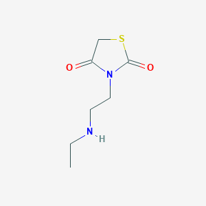 molecular formula C7H12N2O2S B13223538 3-[2-(Ethylamino)ethyl]-1,3-thiazolidine-2,4-dione 