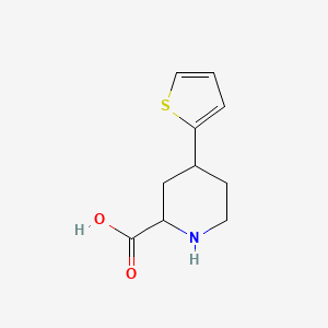 molecular formula C10H13NO2S B13223541 4-(Thiophen-2-YL)piperidine-2-carboxylic acid 