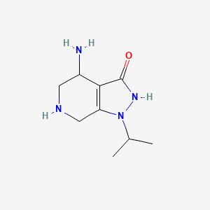 molecular formula C9H16N4O B13223576 4-Amino-1-(propan-2-yl)-1H,4H,5H,6H,7H-pyrazolo[3,4-c]pyridin-3-ol 