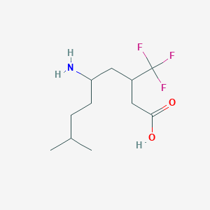 molecular formula C11H20F3NO2 B13223595 5-Amino-8-methyl-3-(trifluoromethyl)nonanoic acid 