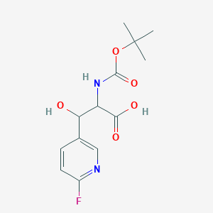 molecular formula C13H17FN2O5 B13223614 2-{[(Tert-butoxy)carbonyl]amino}-3-(6-fluoropyridin-3-yl)-3-hydroxypropanoic acid 