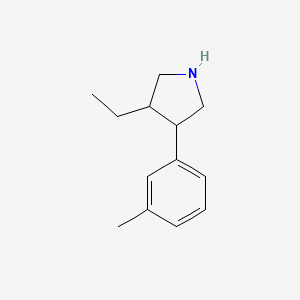 molecular formula C13H19N B13223643 3-Ethyl-4-(3-methylphenyl)pyrrolidine 