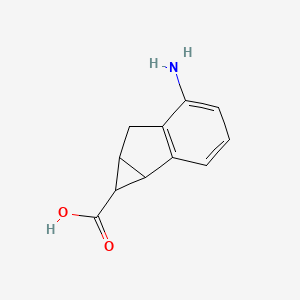 molecular formula C11H11NO2 B13223644 5-Amino-1H,1aH,6H,6aH-cyclopropa[a]indene-1-carboxylic acid 