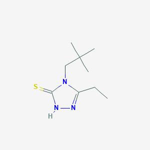 molecular formula C9H17N3S B13223650 4-(2,2-dimethylpropyl)-5-ethyl-4H-1,2,4-triazole-3-thiol 