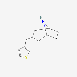 molecular formula C12H17NS B13223658 3-[(Thiophen-3-yl)methyl]-8-azabicyclo[3.2.1]octane 