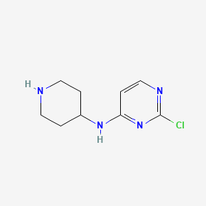 molecular formula C9H13ClN4 B1322368 2-氯-N-哌啶-4-基嘧啶-4-胺 CAS No. 945895-43-2