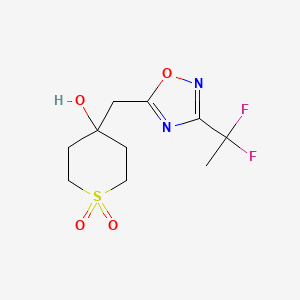 4-{[3-(1,1-Difluoroethyl)-1,2,4-oxadiazol-5-yl]methyl}-4-hydroxy-1lambda6-thiane-1,1-dione