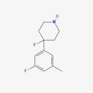 molecular formula C12H15F2N B13223720 4-Fluoro-4-(3-fluoro-5-methylphenyl)piperidine 