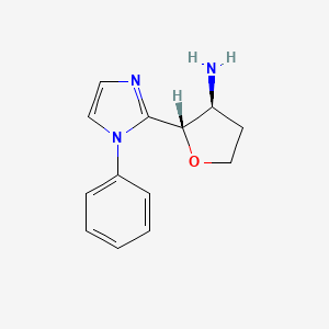 molecular formula C13H15N3O B13223727 (2S,3S)-2-(1-Phenyl-1H-imidazol-2-yl)oxolan-3-amine 