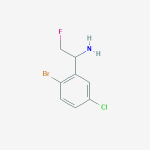 molecular formula C8H8BrClFN B13223737 1-(2-Bromo-5-chlorophenyl)-2-fluoroethan-1-amine 