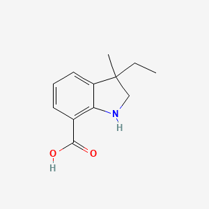 molecular formula C12H15NO2 B13223777 3-Ethyl-3-methyl-2,3-dihydro-1H-indole-7-carboxylic acid 