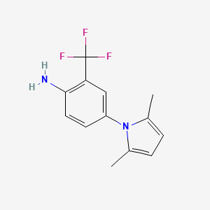 molecular formula C13H13F3N2 B13223864 4-(2,5-dimethyl-1H-pyrrol-1-yl)-2-(trifluoromethyl)aniline 