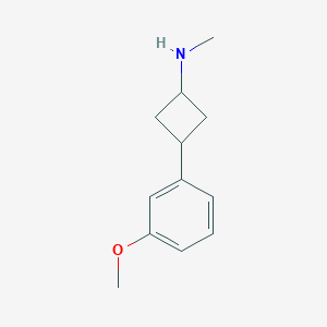 molecular formula C12H17NO B13223880 3-(3-methoxyphenyl)-N-methylcyclobutan-1-amine 