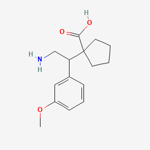 molecular formula C15H21NO3 B13223891 1-[2-Amino-1-(3-methoxyphenyl)ethyl]cyclopentane-1-carboxylic acid 