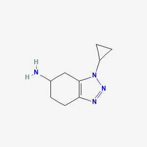 molecular formula C9H14N4 B13223916 1-Cyclopropyl-4,5,6,7-tetrahydro-1H-1,2,3-benzotriazol-6-amine 