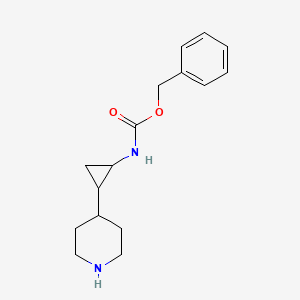 molecular formula C16H22N2O2 B13223935 Benzyl N-[2-(piperidin-4-yl)cyclopropyl]carbamate 