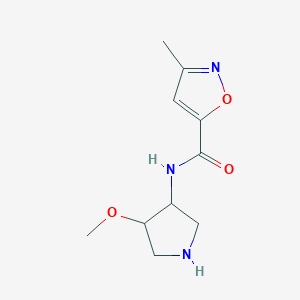 molecular formula C10H15N3O3 B13223937 N-(4-methoxypyrrolidin-3-yl)-3-methyl-1,2-oxazole-5-carboxamide 