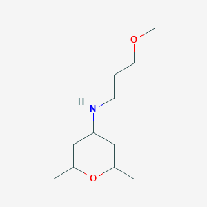 molecular formula C11H23NO2 B13223982 N-(3-Methoxypropyl)-2,6-dimethyloxan-4-amine 