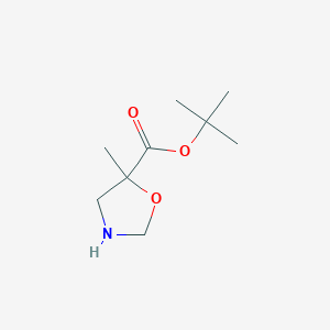 molecular formula C9H17NO3 B13224011 tert-Butyl 5-methyl-1,3-oxazolidine-5-carboxylate 