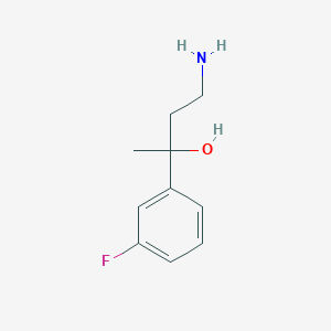 molecular formula C10H14FNO B13224060 4-Amino-2-(3-fluorophenyl)butan-2-ol 