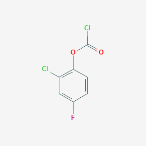 molecular formula C7H3Cl2FO2 B13224066 2-Chloro-4-fluorophenyl chloroformate 