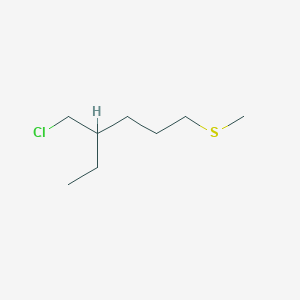 molecular formula C8H17ClS B13224081 4-(Chloromethyl)-1-(methylsulfanyl)hexane 