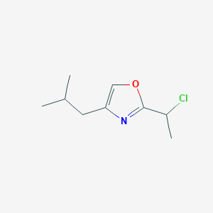 molecular formula C9H14ClNO B13224089 2-(1-Chloroethyl)-4-(2-methylpropyl)-1,3-oxazole 