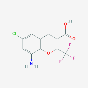 8-Amino-6-chloro-2-(trifluoromethyl)-3,4-dihydro-2H-1-benzopyran-3-carboxylic acid