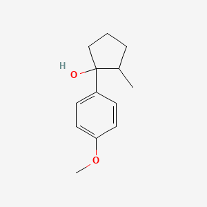 molecular formula C13H18O2 B13224133 1-(4-Methoxyphenyl)-2-methylcyclopentan-1-OL 