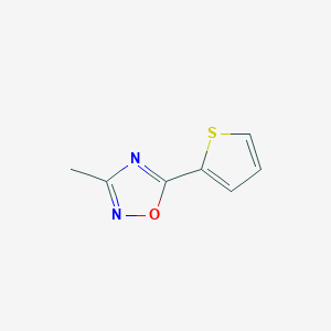 molecular formula C7H6N2OS B13224147 3-Methyl-5-(thiophen-2-yl)-1,2,4-oxadiazole 