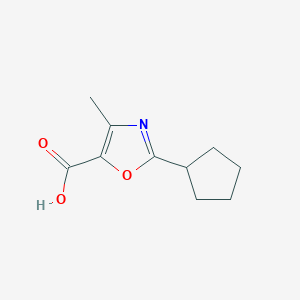 molecular formula C10H13NO3 B13224155 2-Cyclopentyl-4-methyloxazole-5-carboxylic acid 