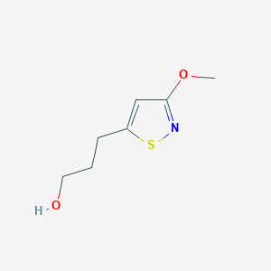 molecular formula C7H11NO2S B13224160 3-(3-Methoxy-1,2-thiazol-5-yl)propan-1-ol 