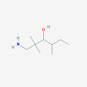 molecular formula C9H21NO B13224180 1-Amino-2,2,4-trimethylhexan-3-OL 