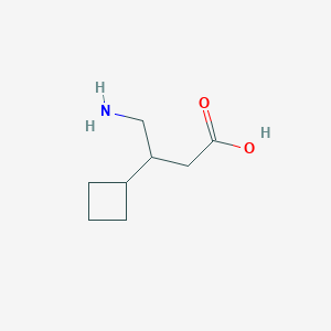 molecular formula C8H15NO2 B13224199 4-Amino-3-cyclobutylbutanoic acid 