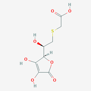 molecular formula C8H10O7S B13224203 2-{[(2R)-2-[(2R)-3,4-dihydroxy-5-oxo-2,5-dihydrofuran-2-yl]-2-hydroxyethyl]sulfanyl}acetic acid 