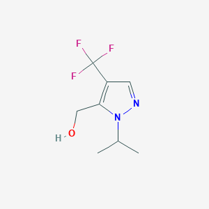 molecular formula C8H11F3N2O B13224224 [1-(Propan-2-yl)-4-(trifluoromethyl)-1H-pyrazol-5-yl]methanol 