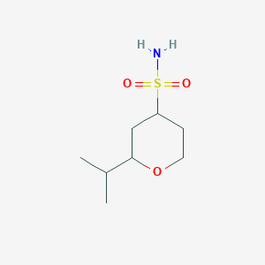 molecular formula C8H17NO3S B13224227 2-(Propan-2-yl)oxane-4-sulfonamide 