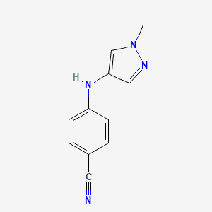 molecular formula C11H10N4 B13224239 4-[(1-Methyl-1H-pyrazol-4-YL)amino]benzonitrile 