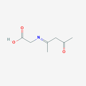 molecular formula C7H11NO3 B13224275 2-(4-oxopentan-2-ylideneamino)acetic Acid CAS No. 774143-38-3