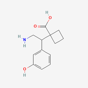 molecular formula C13H17NO3 B13224282 1-[2-Amino-1-(3-hydroxyphenyl)ethyl]cyclobutane-1-carboxylic acid 