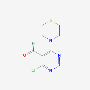 4-Chloro-6-(thiomorpholin-4-YL)pyrimidine-5-carbaldehyde